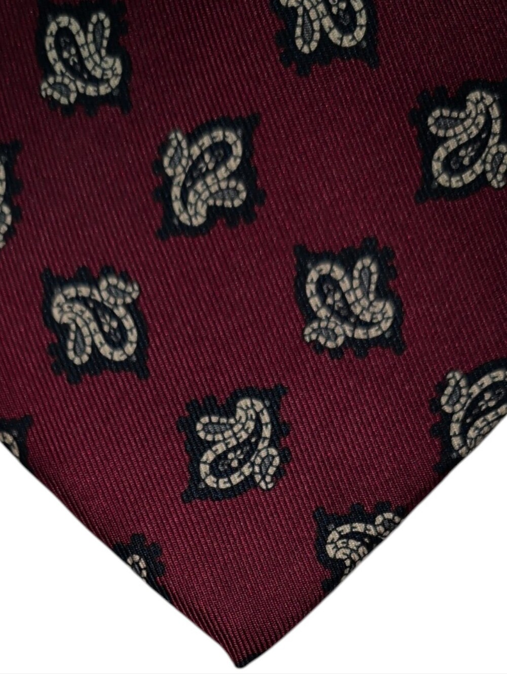 Vintage Robert Talbott Silk Necktie Mens Burgundy Paisley Designer Preppy Tie